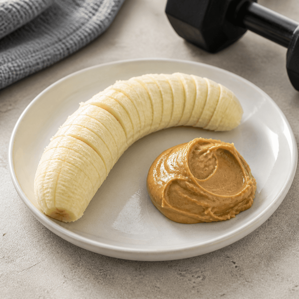 Banana with a tablespoon of peanut butter