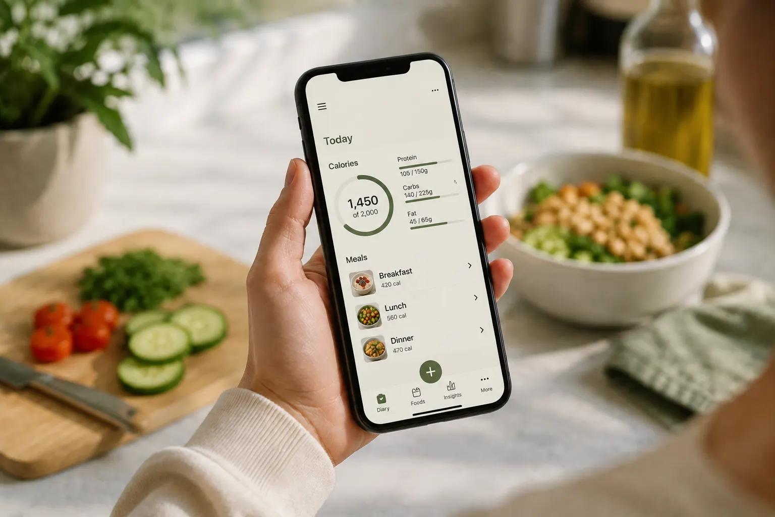 A calm comparison dashboard with seven calorie tracking apps as MyFitnessPal alternatives