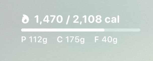 Lock screen rectangular widget with calorie total and macro breakdown